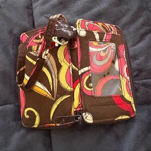 Vera Bradley Brown and Pink Swirl Wallet